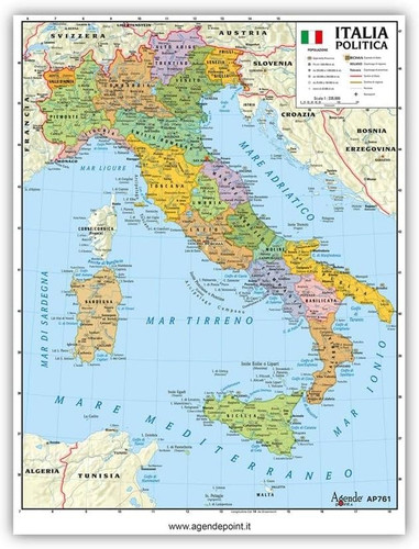 Cartina italia geografica a4 - -,