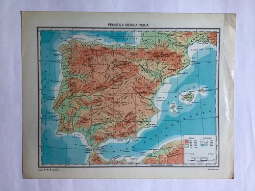 Cartina vintage penisola - -,